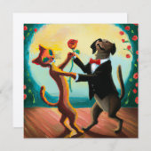 Cat and Dog Dancing Tango im Dance Club, AI Art (Vorne/Hinten)