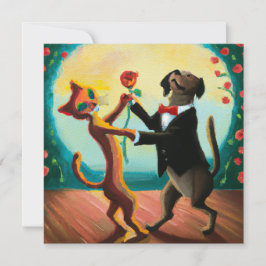 Cat and Dog Dancing Tango im Dance Club, AI Art