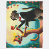 Cat and Dog Dancing Tango im Dance Club, AI Art Fleecedecke (Vorderseite)