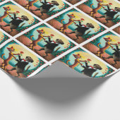 Cat and Dog Dancing Tango im Dance Club, AI Art Geschenkpapier (Ecke)