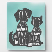 Cat and Dog Friends Best Friend Captions Fotoplatte (Vorderseite)