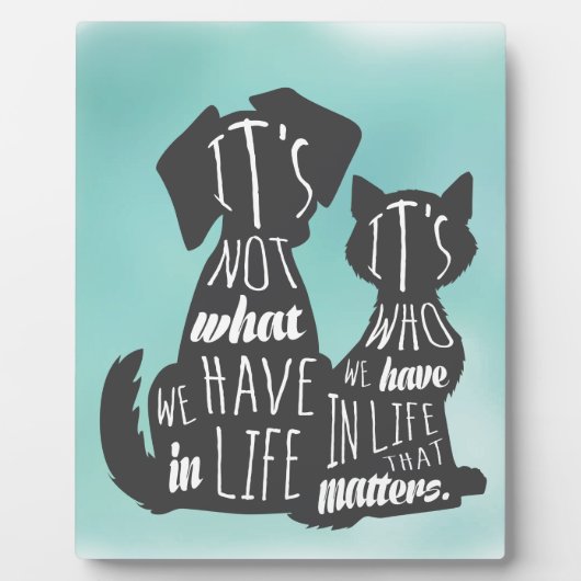 Cat and Dog Friends Best Friend Captions Fotoplatte (Vorderseite)