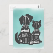 Cat and Dog Friends Best Friend Captions Postkarte (Vorne/Hinten)