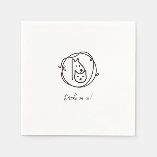 Cat and Dog Line Ein perfektes Wochenende in Neape Serviette (Vorderseite)