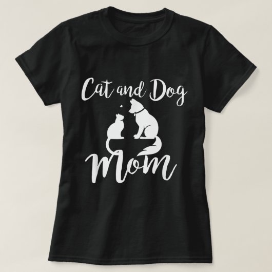 Cat and Dog Mom Pet Lover Design T-Shirt (Design vorne)