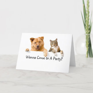 Cat and Dog Party Invitation Einladung