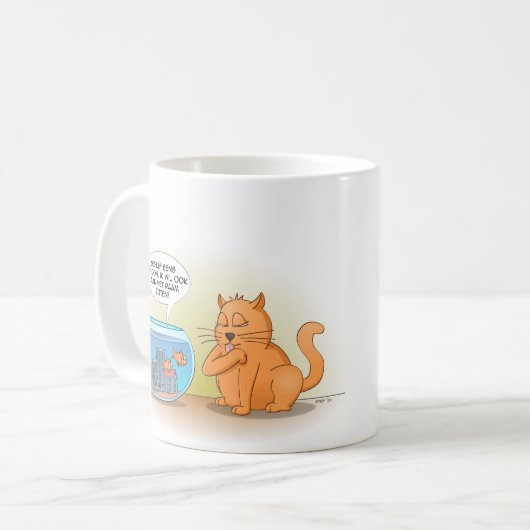 Cat and fish; aan het raampje zitten  kaffeetasse (Vorderseite Links)