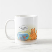 Cat and fish; aan het raampje zitten  kaffeetasse (Links)