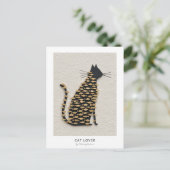 Cat and Fish v11 Postkarte (Stehend Vorderseite)