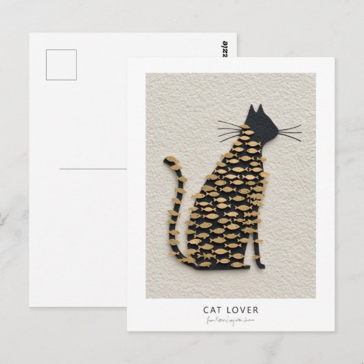 Cat and Fish v11 Postkarte (Vorne/Hinten)