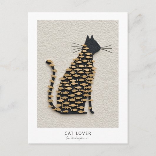Cat and Fish v11 Postkarte (Vorderseite)