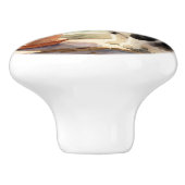 Cat and Flower Themed Keramikknauf (Seitenansicht)