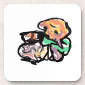 Cat and flowers fun getränkeuntersetzer (Vorderseite)