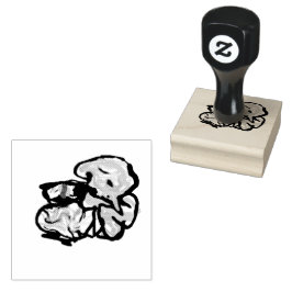 Cat and flowers fun gummistempel