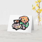 Cat and flowers fun karte (Gelbe Blume)