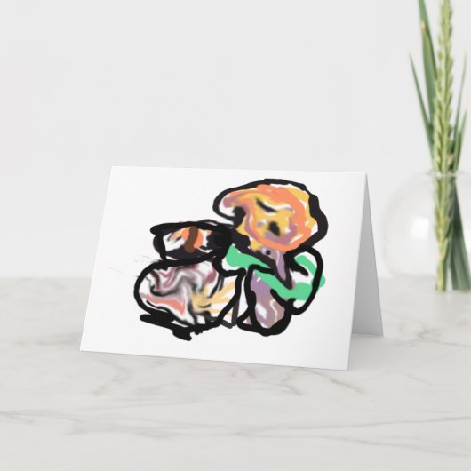 Cat and flowers fun karte (Vorderseite)