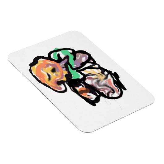 Cat and flowers  fun magnet (Rechte Seite)