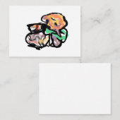 Cat and flowers fun mitteilungskarte (Vorne/Hinten)