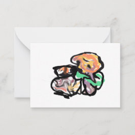 Cat and flowers fun mitteilungskarte