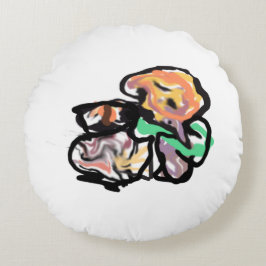 Cat and flowers  fun rundes kissen