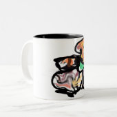 Cat and flowers  fun zweifarbige tasse (Vorderseite Links)