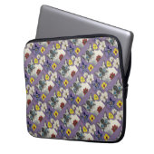 Cat and flowers Laptop Sleeve 13" (Vorderseite Links)
