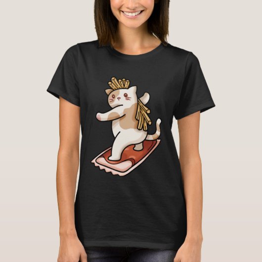 Cat And Fries T-Shirt (Vorderseite)
