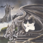 Cat and Gargoyle Aufkleber (Vorderseite)