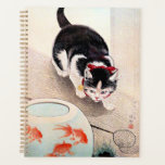 Cat and Goldfish Bowl Planer<br><div class="desc">Cat and Goldfish Bowl,  Japanese art by Ohara Koson,  1933.</div>