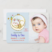 Cat and Kitten Erstgeburtstag Party Einladungen (Vorderseite)