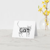 Cat and Kitten Word Cloud - Einzigartiger Leer Gru Karte (Gelbe Blume)