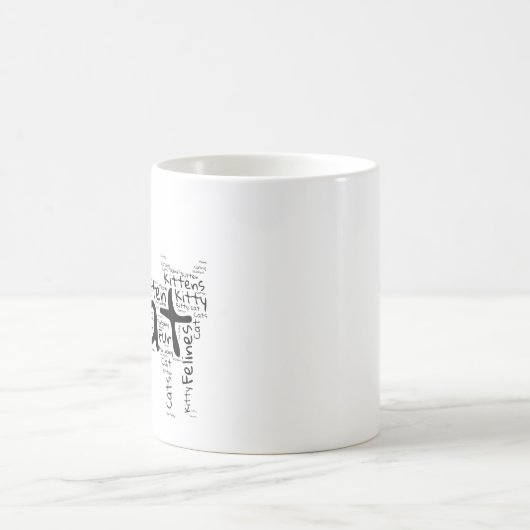 Cat and Kitten Word Cloud - Einzigartiges Design Kaffeetasse (Mittel)