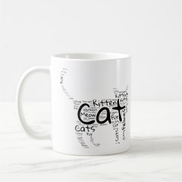 Cat and Kitten Word Cloud - Einzigartiges Design Kaffeetasse
