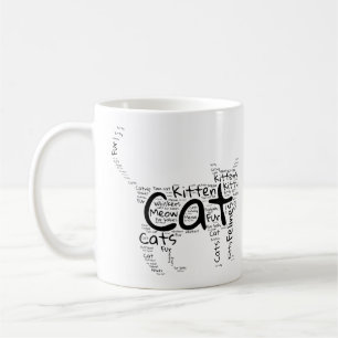 Cat and Kitten Word Cloud - Einzigartiges Design Kaffeetasse