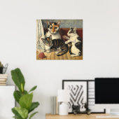 Cat and Kittens - American Fine Art Poster (Heimbüro)