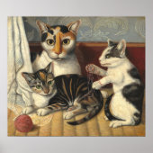 Cat and Kittens - American Fine Art Poster (Vorne)