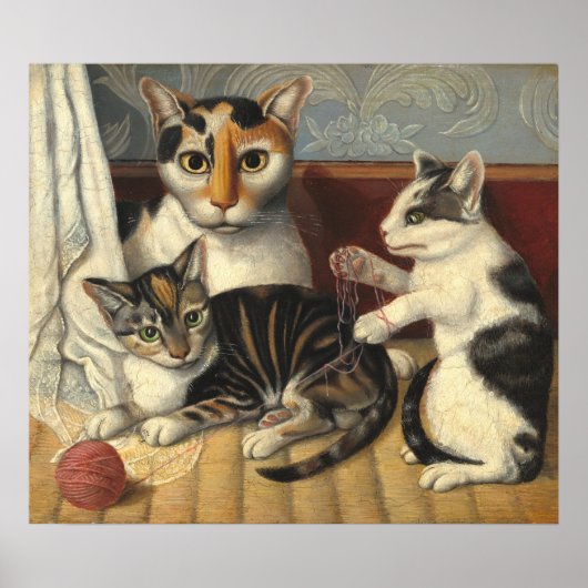 Cat and Kittens - American Fine Art Poster (Vorne)