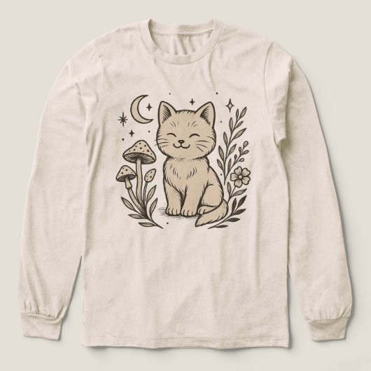 Cat and Mashroom Bella+Leinwand Tri-mix Shirt (Design Vorderseite)