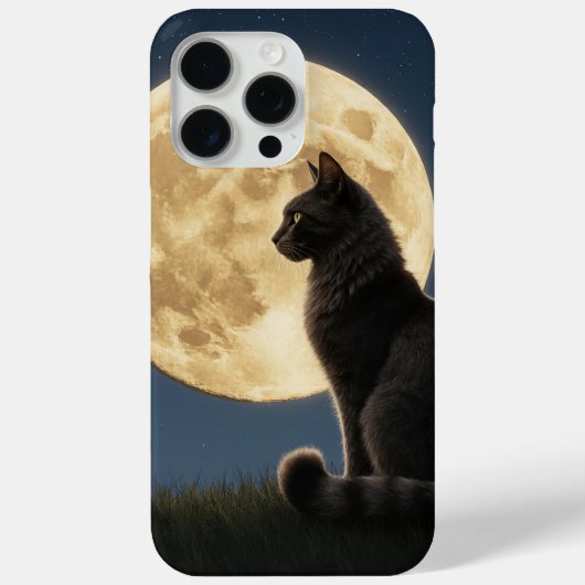 cat and moon iPhone 15 Pro Max Cases (Rückseite)