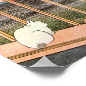 Cat and Mount Fuji, Hiroshige Poster (Ecke)