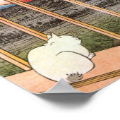 Cat and Mount Fuji, Hiroshige Poster (Ecke)