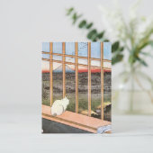 Cat and Mount Fuji, Hiroshige Postkarte (Stehend Vorderseite)