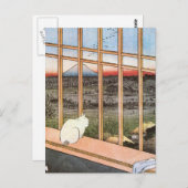 Cat and Mount Fuji, Hiroshige Postkarte (Vorne/Hinten)