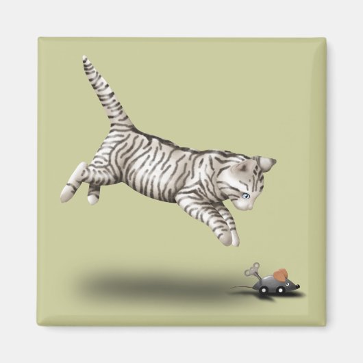 Cat and Mouse Cartoon Magnet (Vorne)