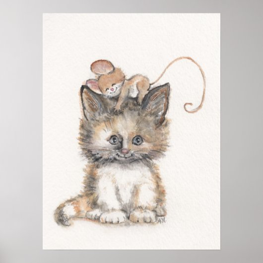 Cat and Mouse design on a Poster / Print (Vorne)