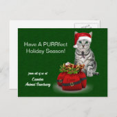 Cat and Mouse Funny Christmas Feiertagspostkarte (Vorne/Hinten)