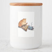 Cat and Mouse Playing Chess Cartoon Drawing Funny Lebensmitteletikett (Vorderseite)