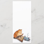 Cat and Mouse Playing Chess Funny Menu Menükarte (Rückseite)