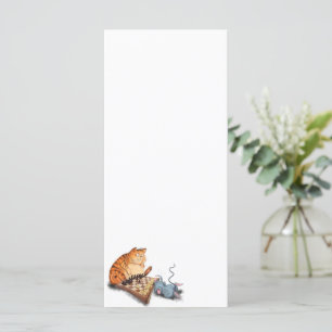 Cat and Mouse Playing Chess Funny Menu Menükarte