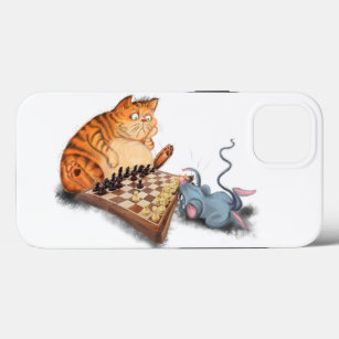 Cat and Mouse Playing Schach Cartoon Zeichn Funny  Case-Mate iPhone Hülle